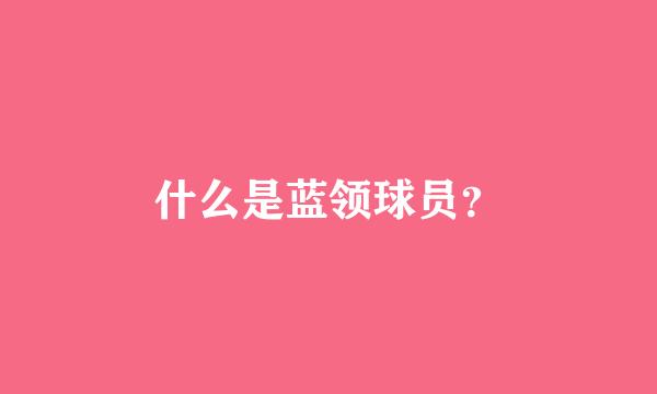 什么是蓝领球员？