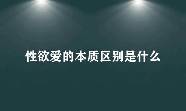 性欲爱的本质区别是什么