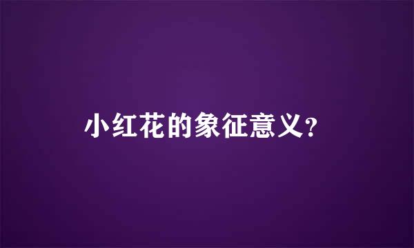 小红花的象征意义？