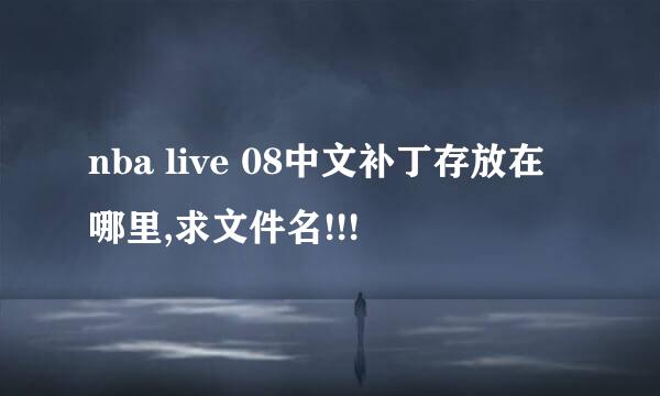 nba live 08中文补丁存放在哪里,求文件名!!!