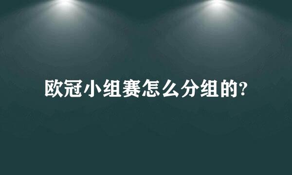 欧冠小组赛怎么分组的?