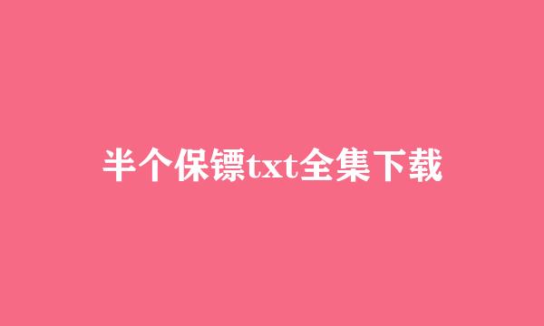 半个保镖txt全集下载