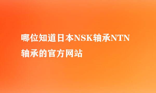 哪位知道日本NSK轴承NTN轴承的官方网站