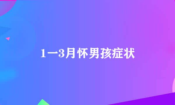 1一3月怀男孩症状