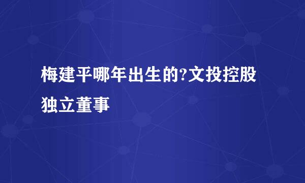 梅建平哪年出生的?文投控股独立董事