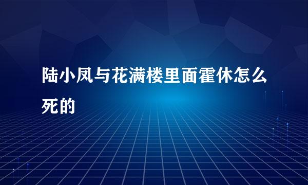 陆小凤与花满楼里面霍休怎么死的