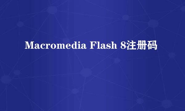 Macromedia Flash 8注册码