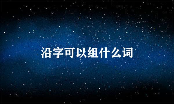 沿字可以组什么词