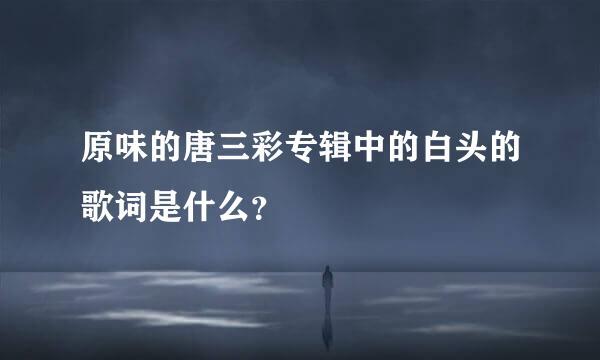 原味的唐三彩专辑中的白头的歌词是什么？