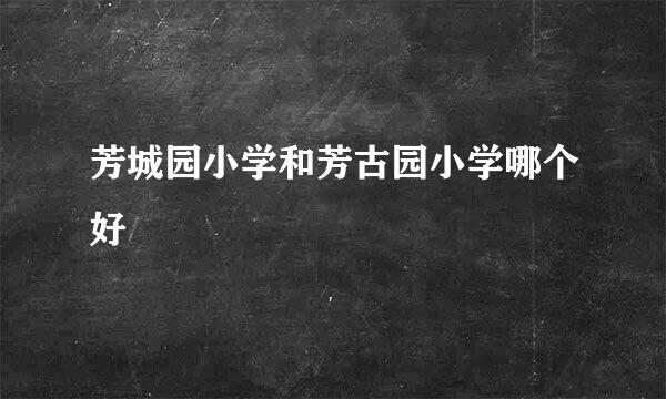 芳城园小学和芳古园小学哪个好