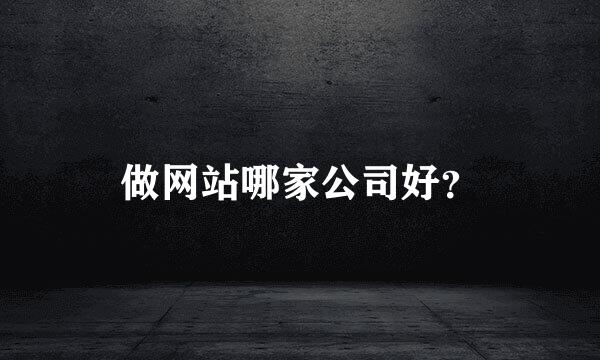 做网站哪家公司好？