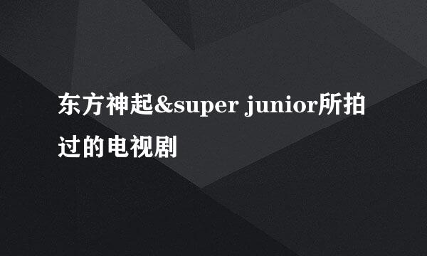 东方神起&super junior所拍过的电视剧