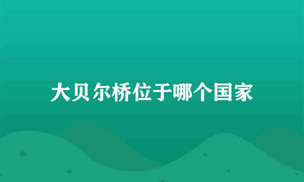 大贝尔桥位于哪个国家