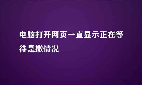 电脑打开网页一直显示正在等待是撒情况