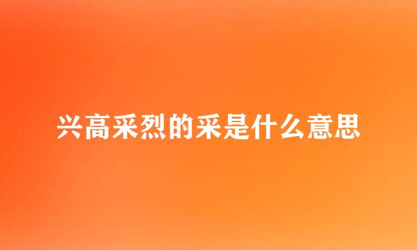 兴高采烈的采是什么意思