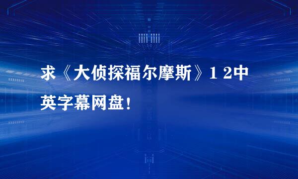 求《大侦探福尔摩斯》1 2中英字幕网盘！