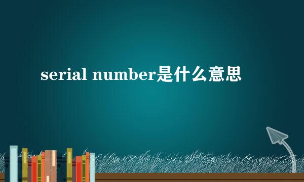 serial number是什么意思