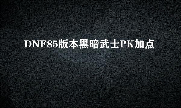 DNF85版本黑暗武士PK加点