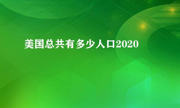 美国总共有多少人口2020