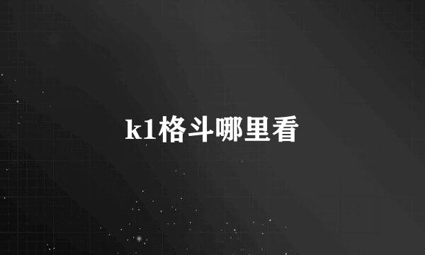 k1格斗哪里看