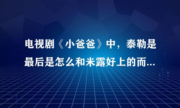 电视剧《小爸爸》中，泰勒是最后是怎么和米露好上的而且米露还当了夏天的舅妈？？