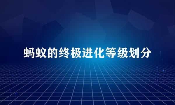 蚂蚁的终极进化等级划分