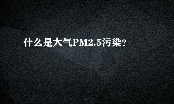 什么是大气PM2.5污染？