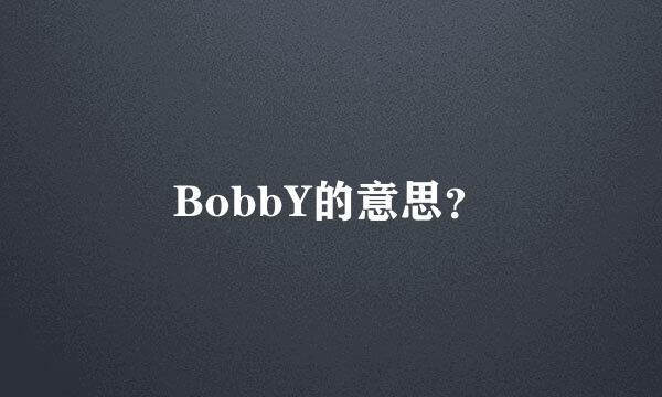 BobbY的意思？