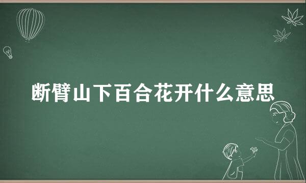 断臂山下百合花开什么意思