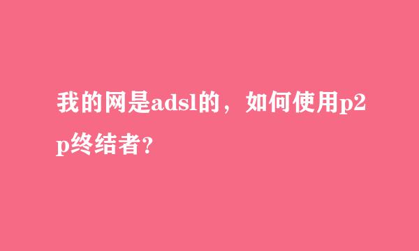 我的网是adsl的，如何使用p2p终结者？