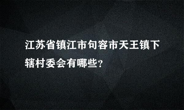 江苏省镇江市句容市天王镇下辖村委会有哪些？