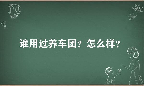 谁用过养车团？怎么样？