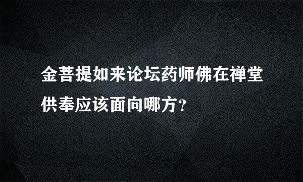 金菩提如来论坛药师佛在禅堂供奉应该面向哪方？