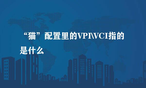 “猫”配置里的VPI\VCI指的是什么