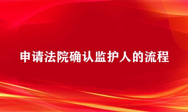 申请法院确认监护人的流程