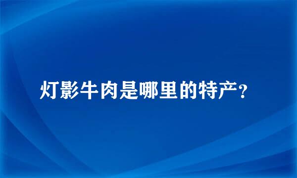 灯影牛肉是哪里的特产？