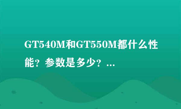 GT540M和GT550M都什么性能？参数是多少？请具体点。