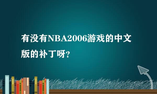 有没有NBA2006游戏的中文版的补丁呀？