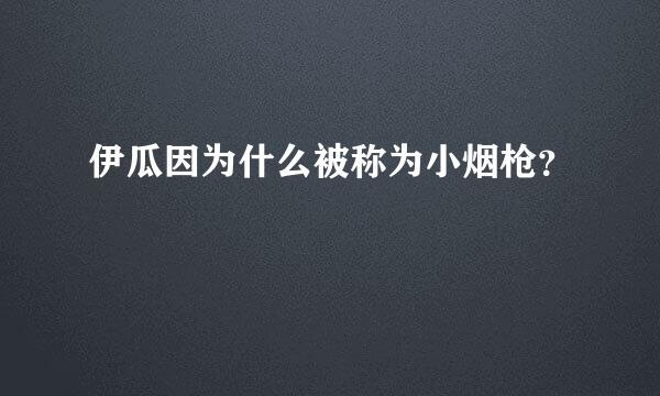 伊瓜因为什么被称为小烟枪？