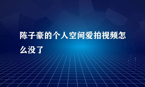 陈子豪的个人空间爱拍视频怎么没了