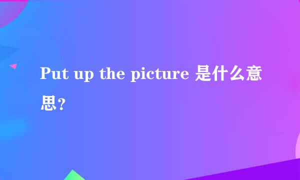 Put up the picture 是什么意思？