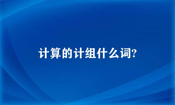 计算的计组什么词?