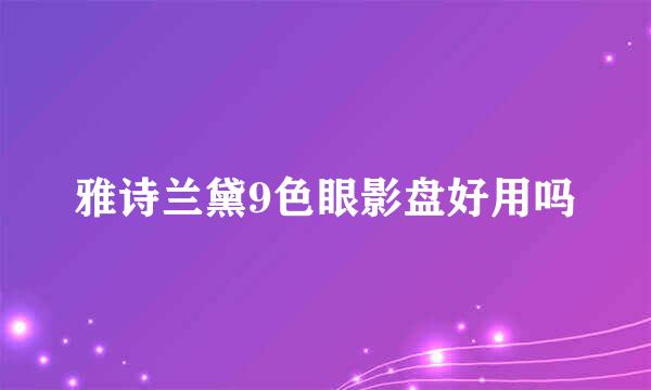 雅诗兰黛9色眼影盘好用吗