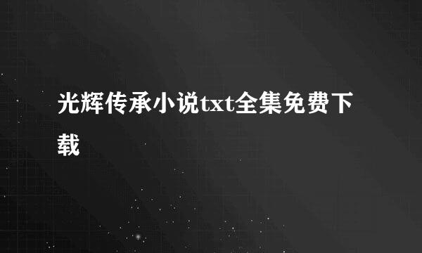 光辉传承小说txt全集免费下载