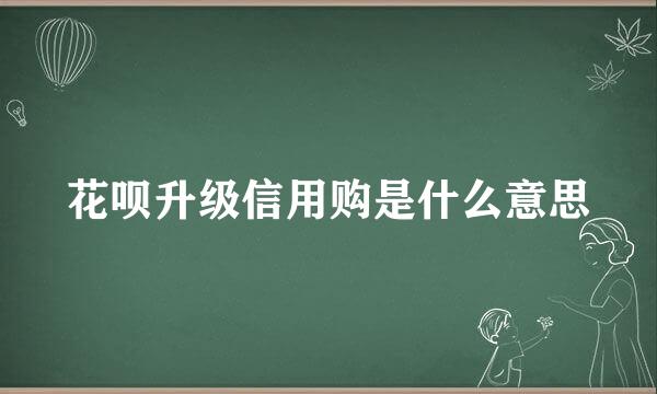 花呗升级信用购是什么意思