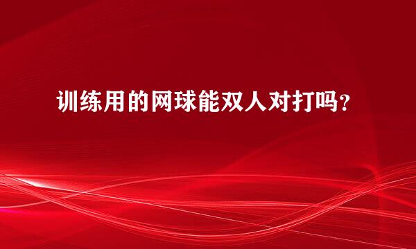 训练用的网球能双人对打吗？