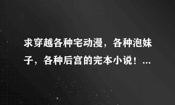 求穿越各种宅动漫，各种泡妹子，各种后宫的完本小说！！！只要穿越动漫的，召唤，锐换也行！