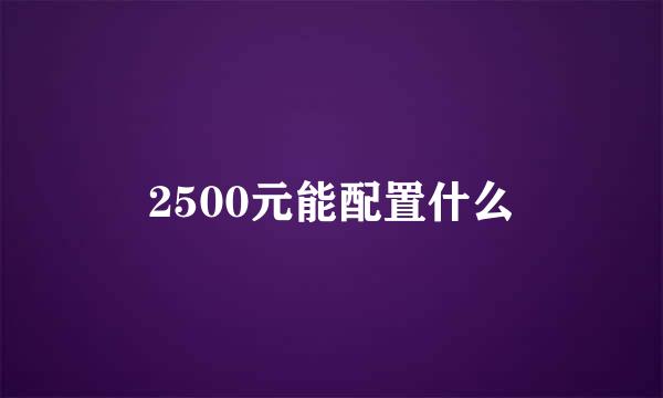 2500元能配置什么