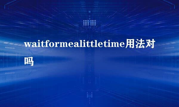 waitformealittletime用法对吗