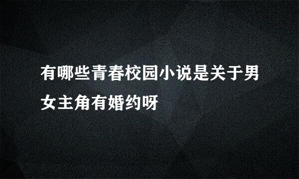 有哪些青春校园小说是关于男女主角有婚约呀